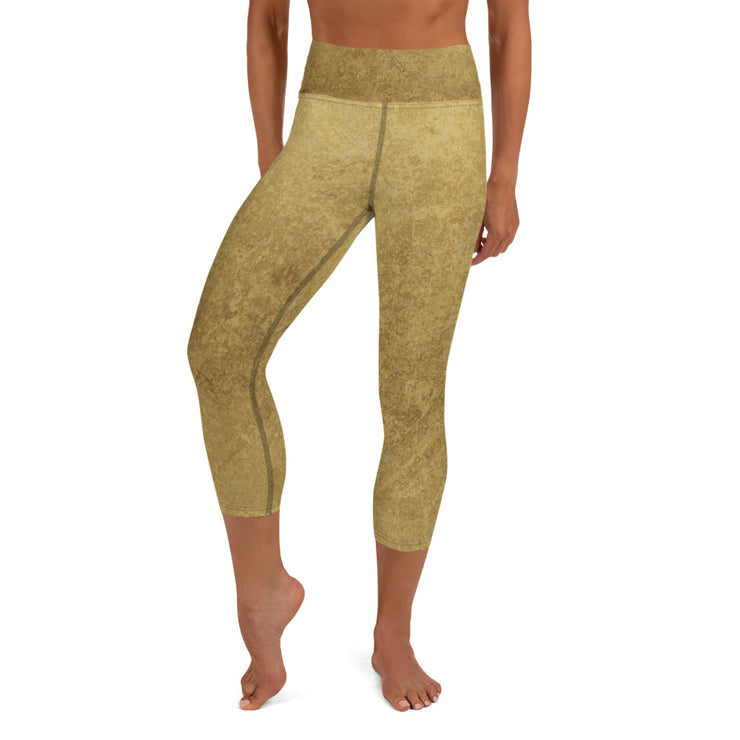 Leggings de capri de yoga de oro