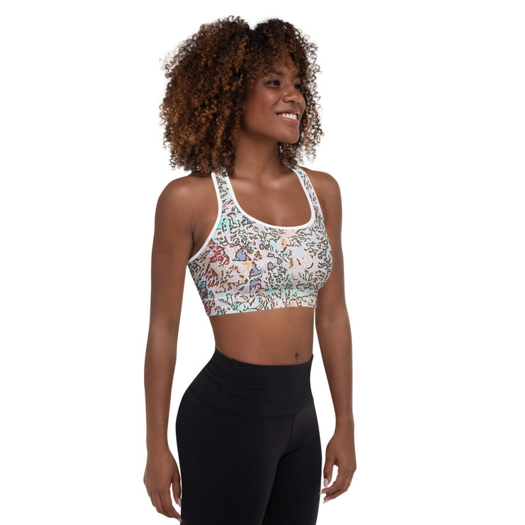 Cartoon Padded Sports Bra