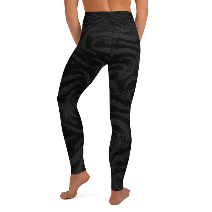 Schwarz Wirbel Yoga Leggings