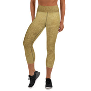 Leggings de capri de yoga de oro