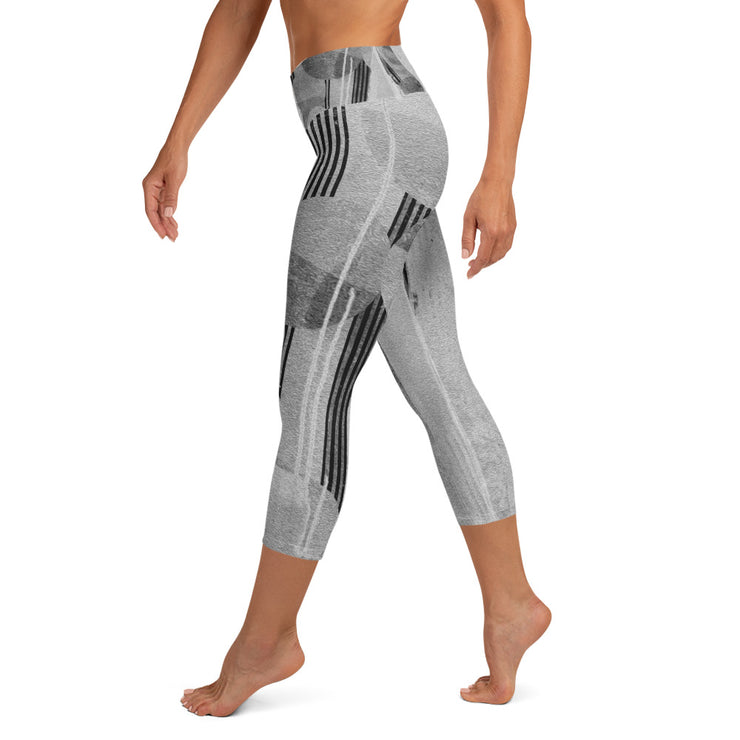 Yoga de rayure Capri Leggings