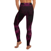 Dark Pink Black Yoga Leggings