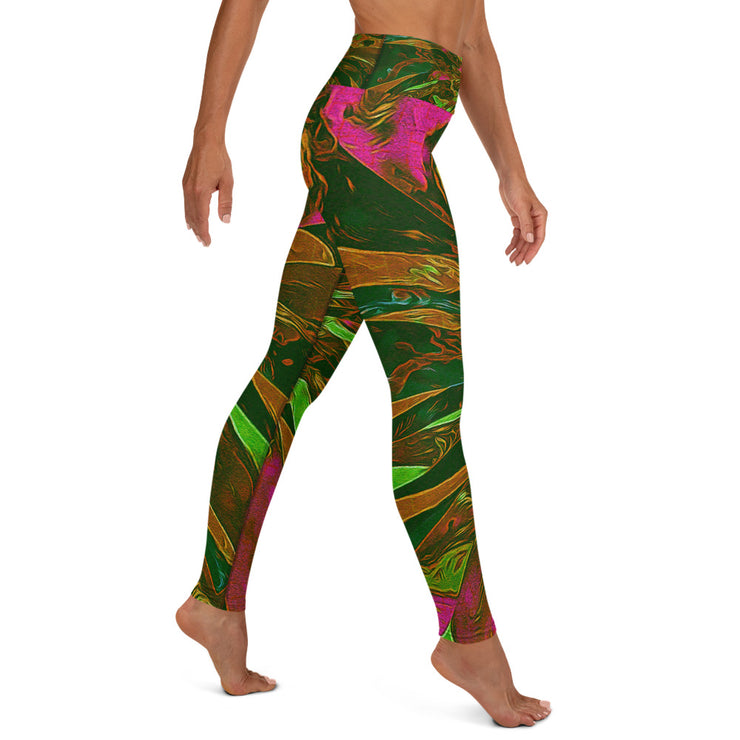 Jungle Pink Yoga Leggings