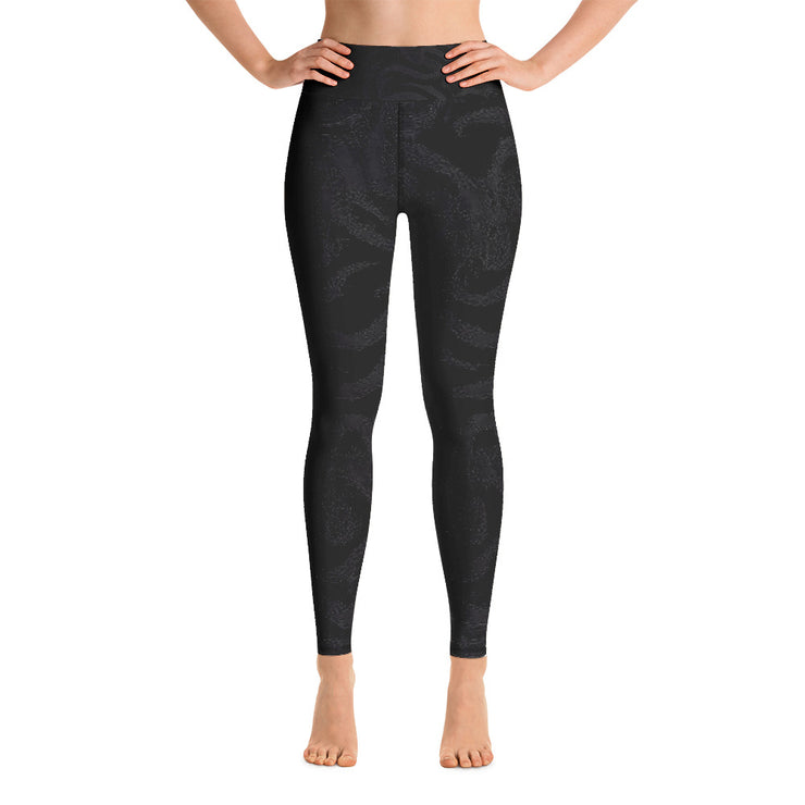 Schwarz Wirbel Yoga Leggings