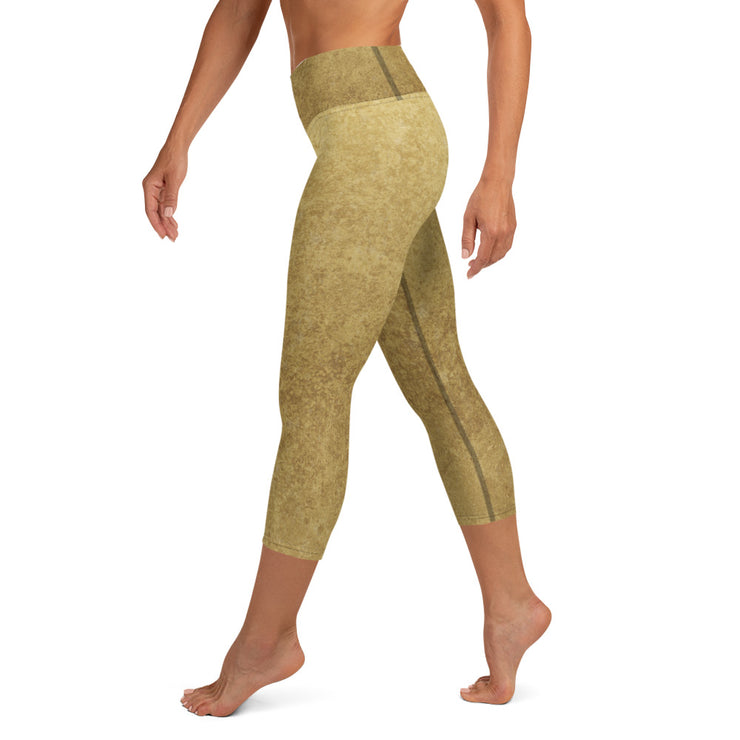 Leggings de capri de yoga de oro