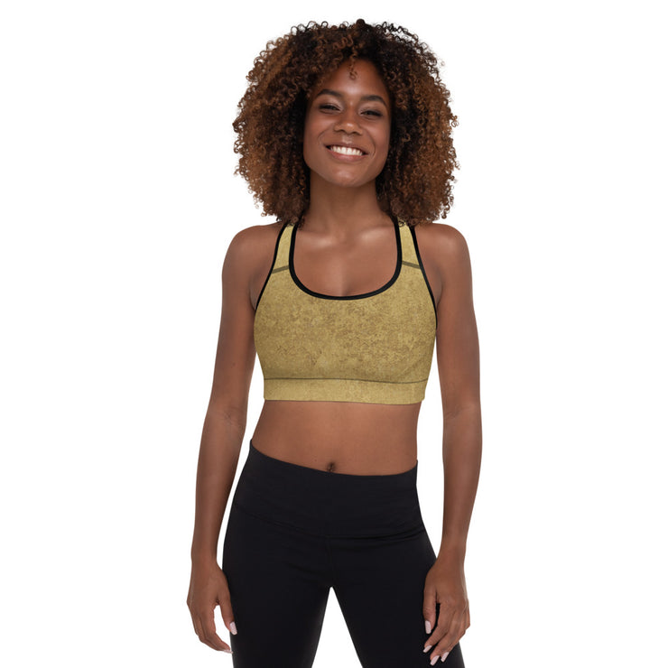 Gold Padded Sports Bra