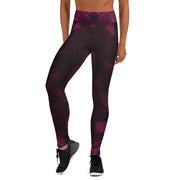 Dark Pink Black Yoga Leggings