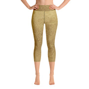 Leggings de capri de yoga de oro