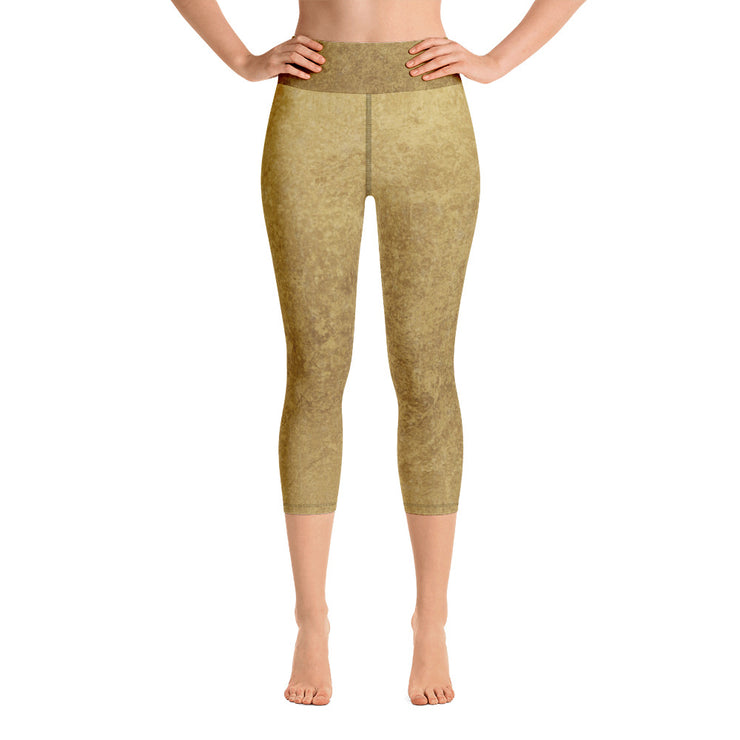 Gold Yoga Capri Leggings