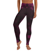 Dark Pink Black Yoga Leggings