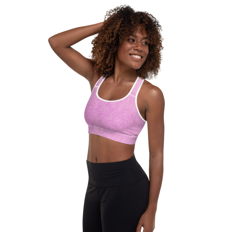 Soutien-gorge de sport rembourré rose poudré en poudre