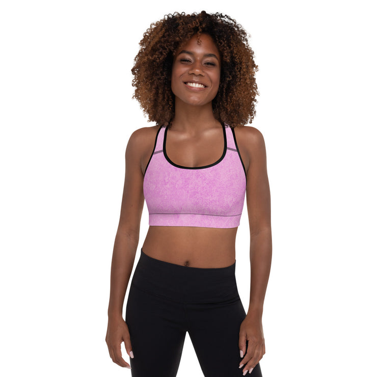 Soutien-gorge de sport rembourré rose poudré en poudre