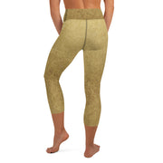 Leggings de capri de yoga de oro