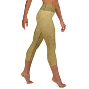 Leggings de capri de yoga de oro