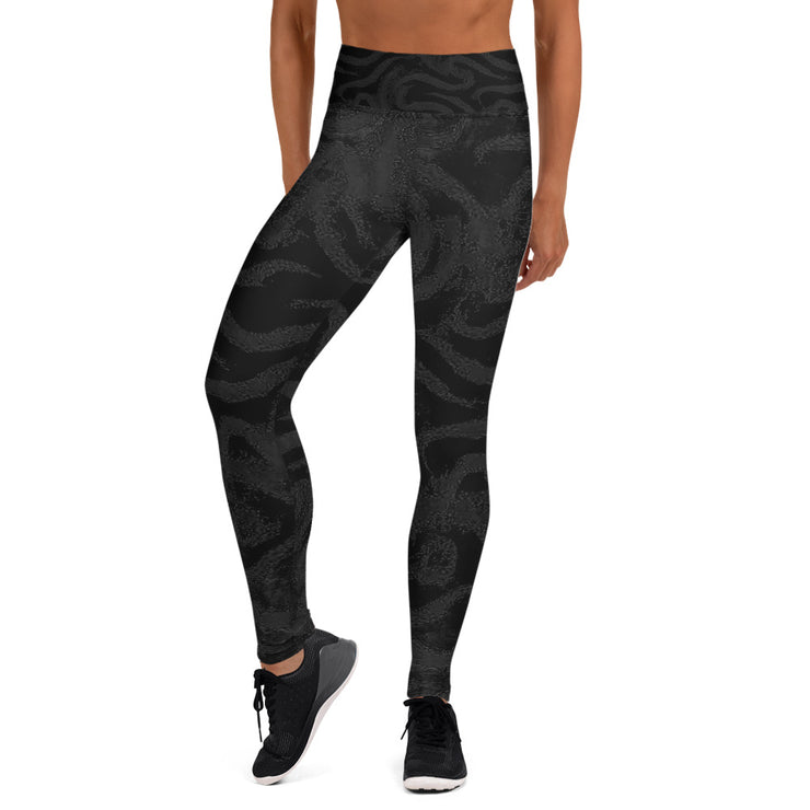 Schwarz Wirbel Yoga Leggings