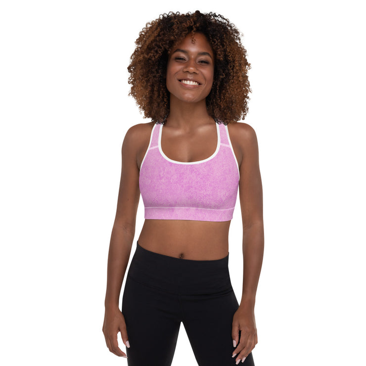 Soutien-gorge de sport rembourré rose poudré en poudre